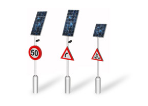 Panneau de signalisation routière solaire à LED