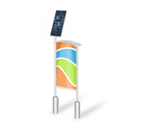 Totem d'entreprise et de zone industrielle à énergie solaire