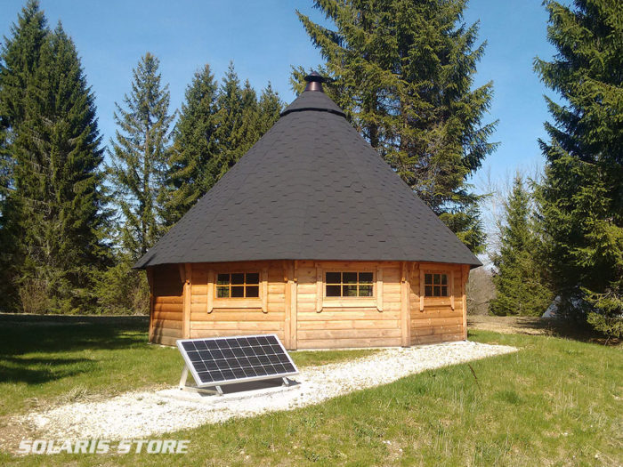 Kit solaire 12V pour l&rsquo;éclairage d&rsquo;une cabane