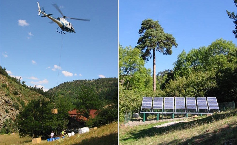 Installation solaire autonome au Mas de Bonnefont (43, Haute Loire)