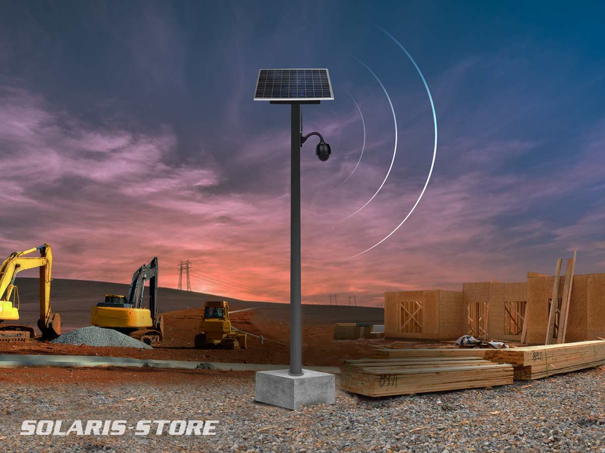 caméra de surveillance de chantier solaire